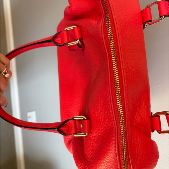 kate spade Bright Coral Pebbled Leather Satchel - Picture 5 of 11